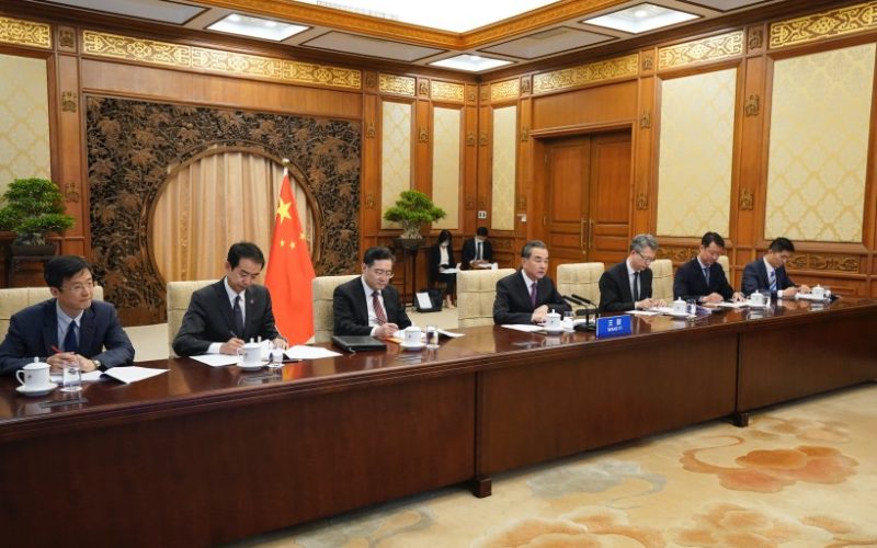 Chinese FM Wang Yi in meeting with EU