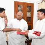 Congress president Mallikarjuna Kharge with Ashok Tanwar