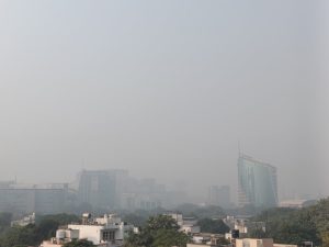 Delhi under haze near Okhla