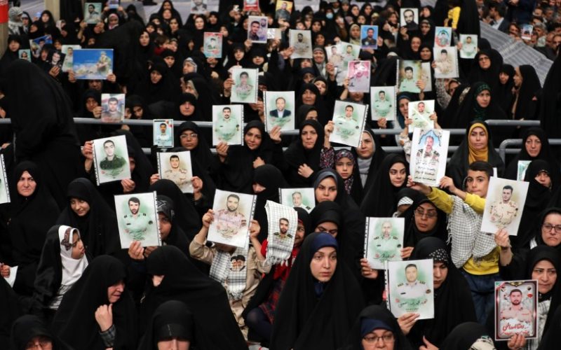 Iran's supreme leader Ayatollah Ali Khamenei attended prayer meeting of deceased soldiers
