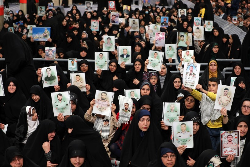 Iran's supreme leader Ayatollah Ali Khamenei attended prayer meeting of deceased soldiers