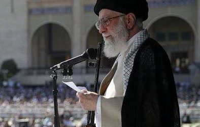 Iran’s supreme leader Ayatollah Khamenei at Friday prayer