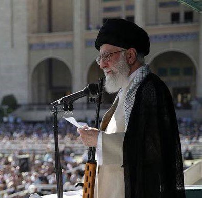 Iran’s supreme leader Ayatollah Khamenei at Friday prayer