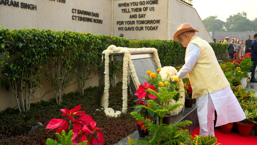 Union Minister for Home Affairs Amit Shah at National Police Memorial