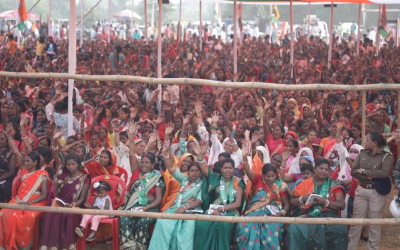 A JMM Election rally in Petarwar block in Jharkhand. Image credit X.com @KumarJaiMangal