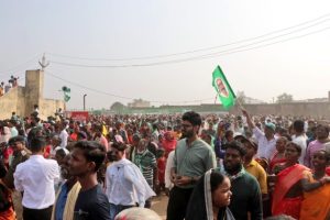 A public meeting of Jharkhand CM Hemant Soren in Giridih in Jharkhand on Monday. Image credit X.com @HemantSorenJMM