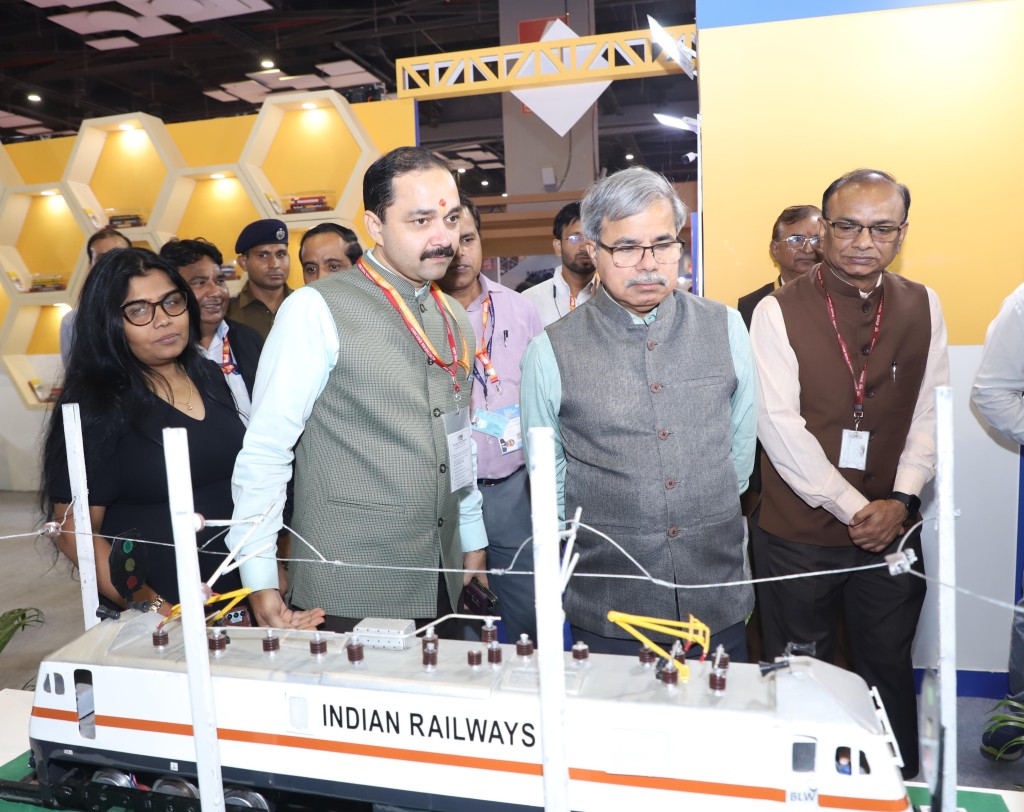 CEO of Railway Board Satish Kumar at IITF Pix credit X.com @RailMinIndia