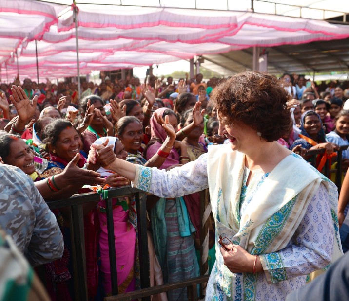 Congress leader Priyanka Gandhi Vadra during campaign in Maharashtra. Image credit X.com @Priyankagandhi