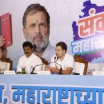 Congress leader Rahul Gandhi addresses a press conference in Mumbai. Image credit Congress party