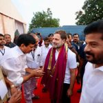 Congress leader Rahul Gandhi in Telanagana for Social Justice Conclave on Tuesday. Image credit X.com @INCTelangana