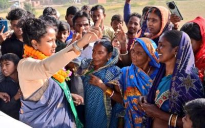 JMM leader Kalpana Soren campaigns in Gandey Assembly seat. Image credit X.com @JMMKalpanaSoren