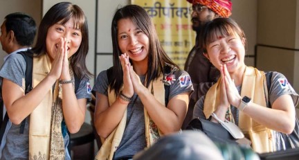 Japan players arrive at Patna Airport to take part in Bihar Asian Hockey Championship. Image credit X.com @IPRDBihar