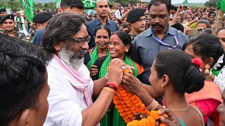 Jharkhand CM Hemant Soren campaigns in Assembly elections Image credit X.com @JMM_Jamtara