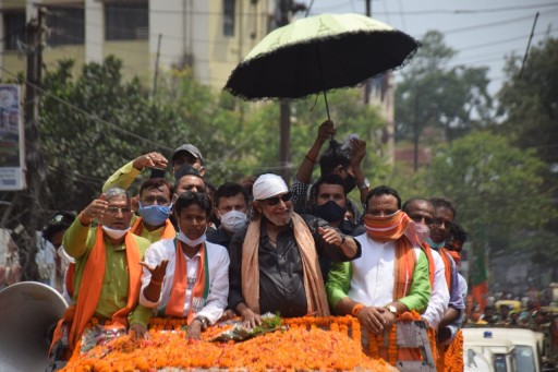 Mithun Chakraborty in poll campaign (File) Image credit X.com @mithun_off