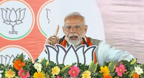 PM Narendra Modi at an election rally in Garhwa in Jharkhand on Monday