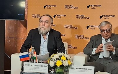 Russian philosopher Alexander Dugin in New Delhi Image credit X.com @Ayanangsha