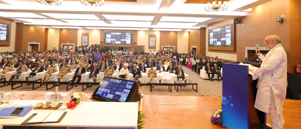 Union Minister for Home Affairs Amit Shah addresses anti-terrorism meeting in New Delhi (Image credit X.com @PIBHomeAffairs)