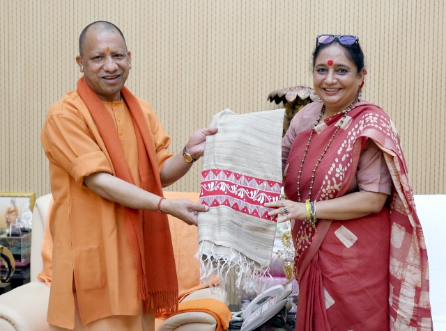 Uttar Pradesh Chief Minister Yogi Adityanath in Lucknow on Tuesday. Image Credit UP Govt