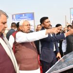 Bihar CM Nitish Kumar during an inspection. Image credit JD (U)