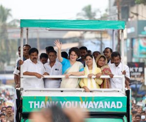 Congress leader Priyanka Gandhi Vadra in Wayanad. Image credit INCIndia