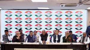 Congress press conference on Wednesday. Image credit INC