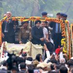 LoP Rahul Gandhi leads funeral procession of late PM Manmohan Singh. Image credit INC