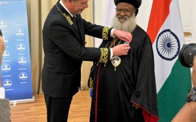 Russian ambassador Denis Alipov with Baselios Marthoma Mathews III. Image credit Ayanangsha Maitra