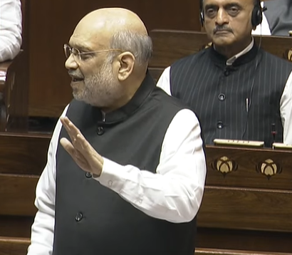 Union Minister Amit Shah in Rajya Sabha Image credit Sansad TV