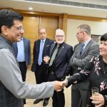 Union Minister for Commerce Piyush Goyal with EU delegation. Image credit X.com @PiyushGoyal