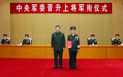 Xi Jinping, chairman of the Central Military Commission (CMC), promoted Chen Hui. Image credit China Consulate San Franscisco