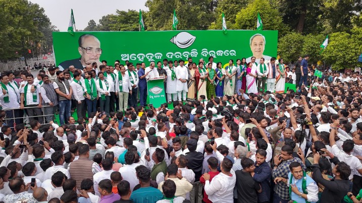 Former Odisha CM Naveen Patnaik in Bhubaneswar. Image credit Pradeep Kumar Panda