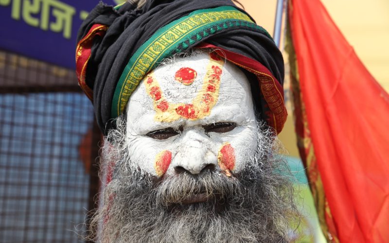 A Sadhu at Mahakumbh Image credit UP Info Dept