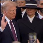 Donald Trump takes oath as 47th President of the US. Image credit Video grab