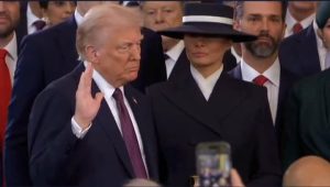 Donald Trump takes oath as 47th President of the US. Image credit Video grab