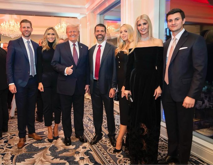 Donald Trump with Family members. Image credit X.com @DonaldTrumpJr