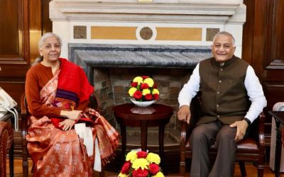 Finance Minister Nirmala Sitharaman with Governor of Mizoram Gen VK Singh Image credit X.com