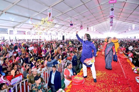 Jharkhand CM Hemant Soren at a public meeting in Ranchi Image credit X.com @HemantSorenJMM