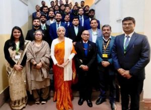 FM Nirmala Sitharaman with Indian Cost Accounts probationers Image credit X.com