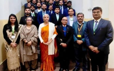 FM Nirmala Sitharaman with Indian Cost Accounts probationers Image credit X.com