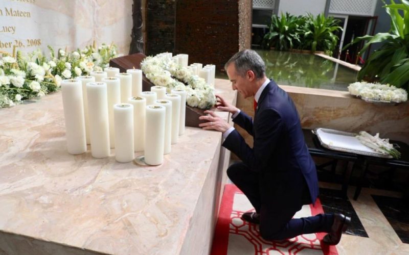 US ambassador Eric Garcetti at 26/11 Memorial Image credit US Embassy in India