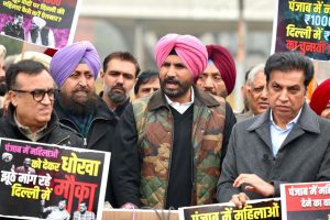 Punjab Congress leaders at Vijay Chowk Image credit Congress