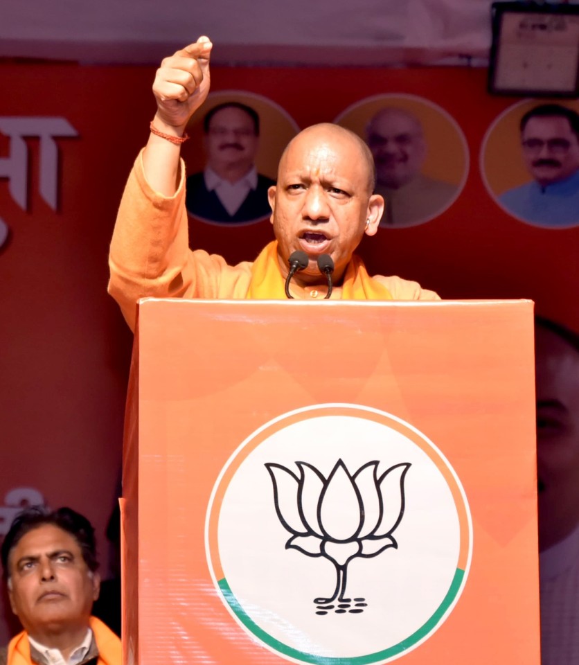 Uttar Pradesh CM Yogi Adityanath campaigned in Delhi elections. Image credit BJP