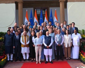 PM Narendra Modi with EU delegation led by President Ursula von der Leyen !