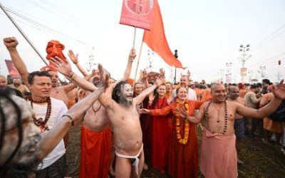 Naga Sadhus at Mahakumbh Image credit UP Info Dept