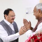 Bihar CM Nitish Kumar with BJP chief J P Nadda in Patna !