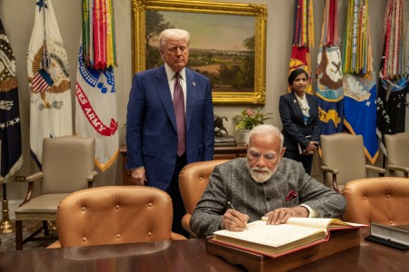 PM Narendra Modi with US President Donald Trump. Image credit White House