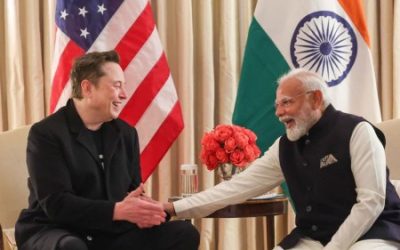 PM Narendra Modi with Billionaire Elon Musk Image credit X.com