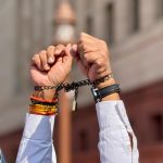 Protest in parliament against deportations of Indian from the US. Image credit INC India