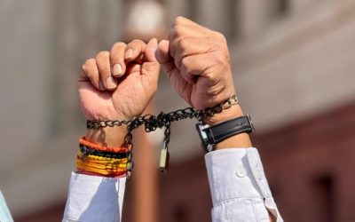 Protest in parliament against deportations of Indian from the US. Image credit INC India