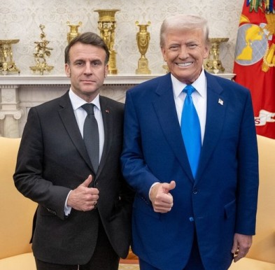 US President Donald Trump with Emanual Macron of France !